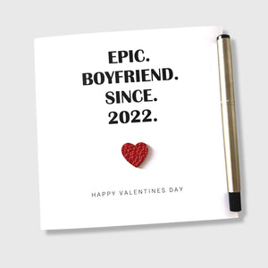Valentine's Card Epic Boyfriend Personalised Card Him Anniversary Birthday