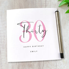 Load image into Gallery viewer, 30th Birthday Card Personalised Thirty Birthday Her Wife Sister Friend Aunt