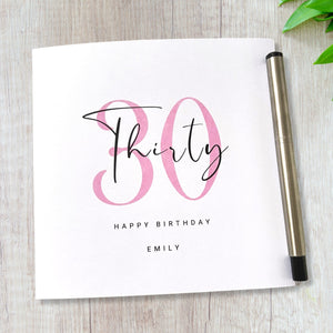 30th Birthday Card Personalised Thirty Birthday Her Wife Sister Friend Aunt