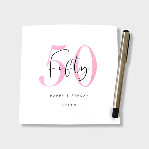 50th Birthday Card Personalised Fifty Birthday Her Wife Sister Friend Aunt