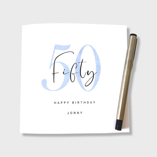 50th Birthday Card Personalised Fifty Birthday Him Husband Brother Friend Uncle