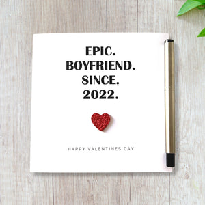 Valentine's Card Epic Boyfriend Personalised Card Him Anniversary Birthday