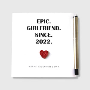 Valentine's Card Epic Girlfriend Personalised Card Him Anniversary Birthday