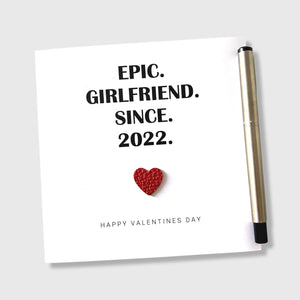 Valentine's Card Epic Girlfriend Personalised Card Him Anniversary Birthday