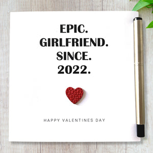 Valentine's Card Epic Girlfriend Personalised Card Him Anniversary Birthday