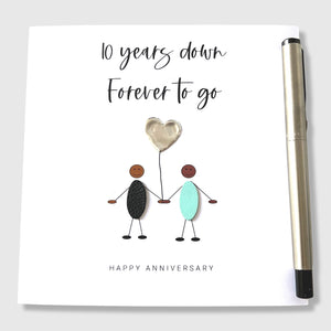 10th Wedding Anniversary Card 10 Years Down Tin Anniversary Ethnic