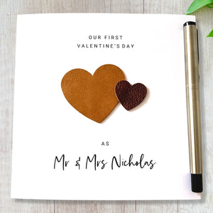 Valentine's Day Card Personalised 1st Valentine's as Mr & Mrs