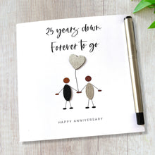Load image into Gallery viewer, 25th Anniversary Card, Silver Wedding Anniversary, Ethnic Him Her Husband Wife