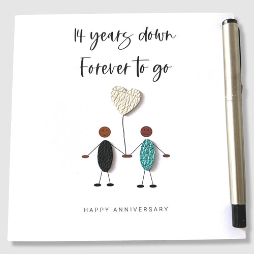 14th Wedding Anniversary Card Ivory Anniversary 14 Years Down Ethnic Little People