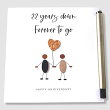 Load image into Gallery viewer, 22nd Wedding Anniversary Card, 22 Years Down Copper Anniversary Ethnic Him Her