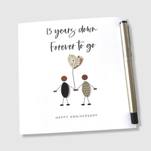 13th Wedding Anniversary Card Ethnic Lace Anniversary 13 Years Down