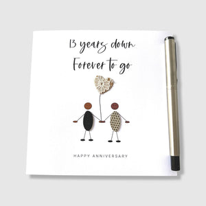 13th Wedding Anniversary Card Ethnic Lace Anniversary 13 Years Down