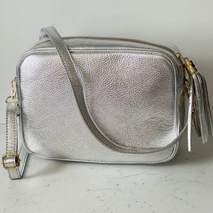 Gold or Silver Leather Bag Crossbody Camera Bag Large or Small Gold Hardware
