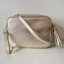Load image into Gallery viewer, Gold or Silver Leather Bag Crossbody Camera Bag Large or Small Gold Hardware