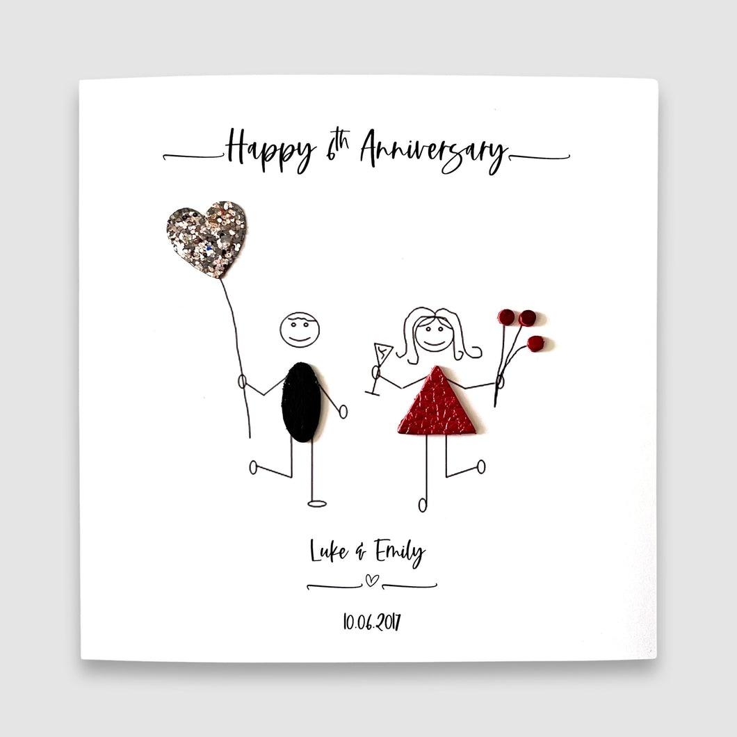 Personalised 6th Anniversary Card Iron Wedding Anniversary Card