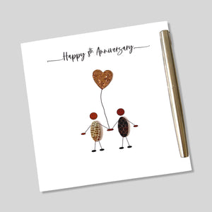 8th Wedding Anniversary Card Bronze Anniversary ETHNIC Wife Husband Him Her