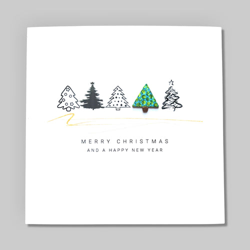 Christmas Card Him Her Couple - Leather Tree