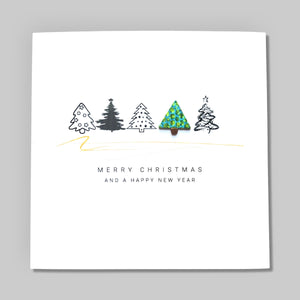 Christmas Card Him Her Couple - Leather Tree