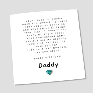 Daddy Birthday Card Poem from Son Daughter to Father