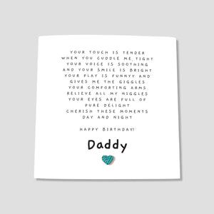 Daddy Birthday Card Poem from Son Daughter to Father