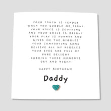Load image into Gallery viewer, Daddy Birthday Card Poem from Son Daughter to Father