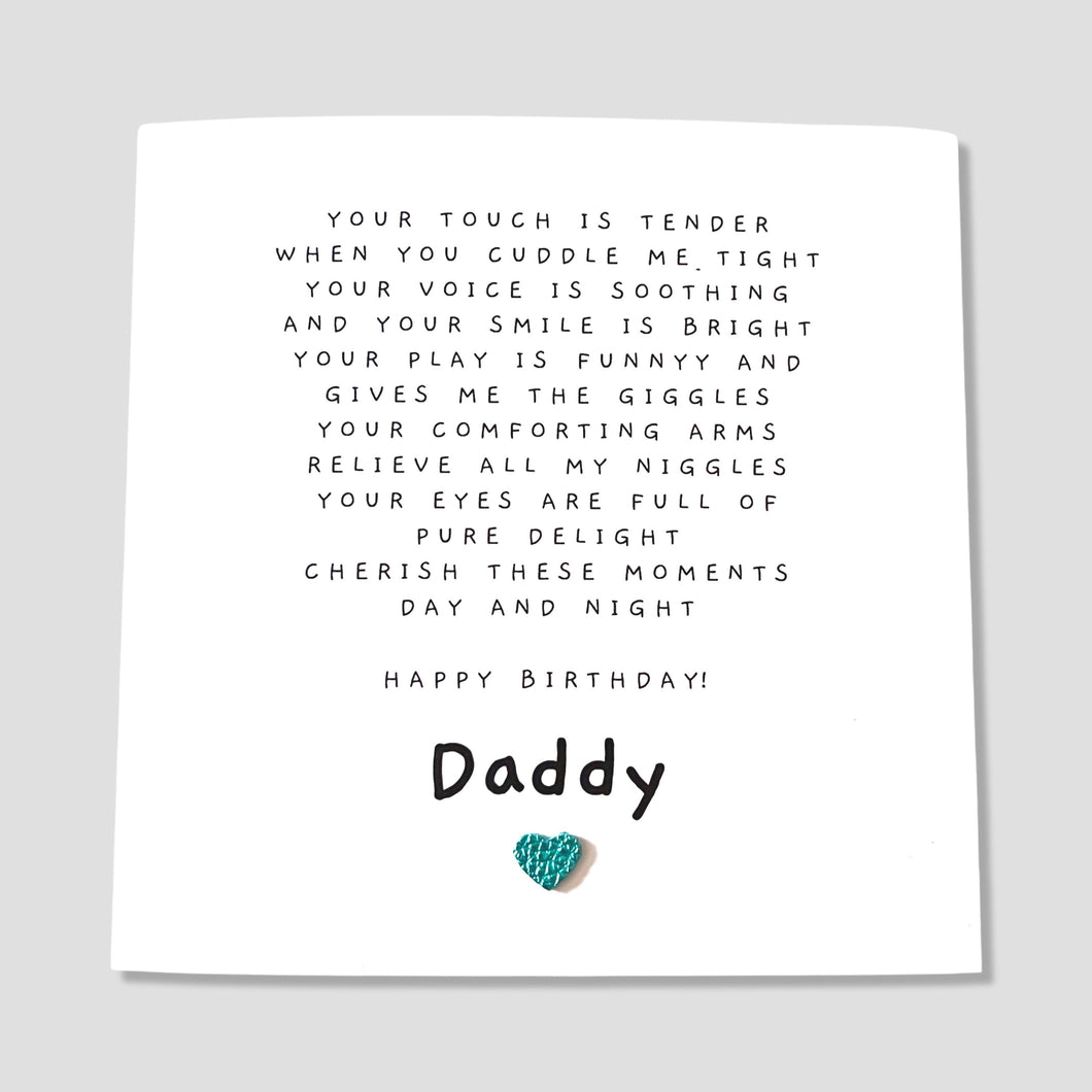 Daddy Birthday Card Poem from Son Daughter to Father