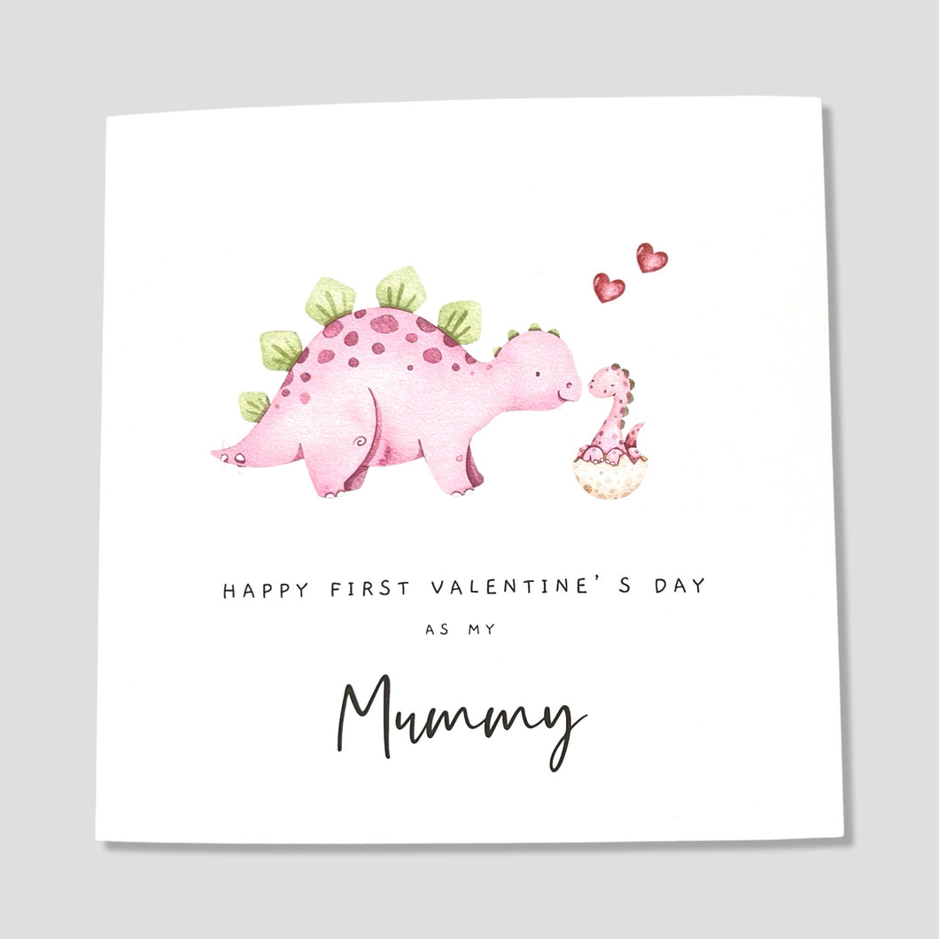 1st Valentine's Day Card as Mummy Dinosaur
