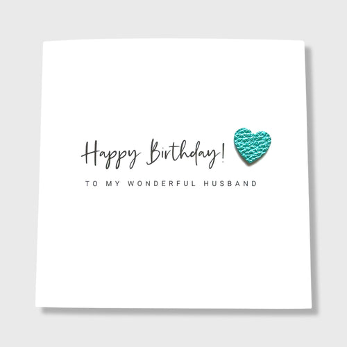 Husband Birthday Card Leather Heart