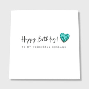 Husband Birthday Card Leather Heart
