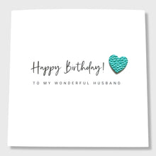 Load image into Gallery viewer, Husband Birthday Card Leather Heart