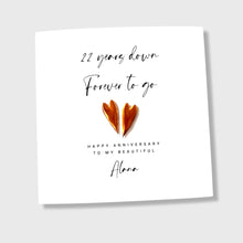 Load image into Gallery viewer, 22nd Anniversary Card Personalised Copper Wedding Anniversary Him Her