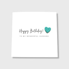 Load image into Gallery viewer, Husband Birthday Card Leather Heart