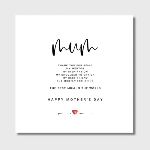 Mother's Day Card Poem  Mumma Mummy Mum Mammy Mam