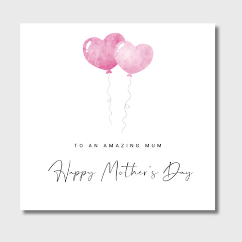 Mother's Day Card Heart Balloons