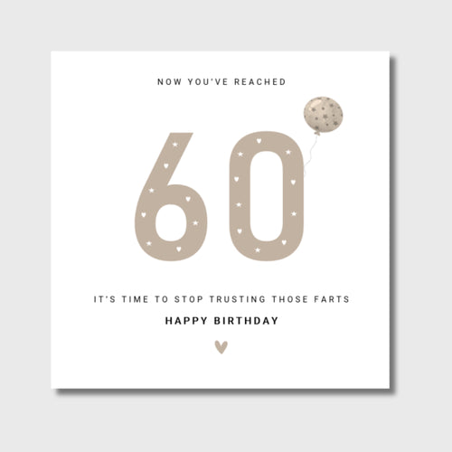 60th Birthday Card for Him or Her Funny Card