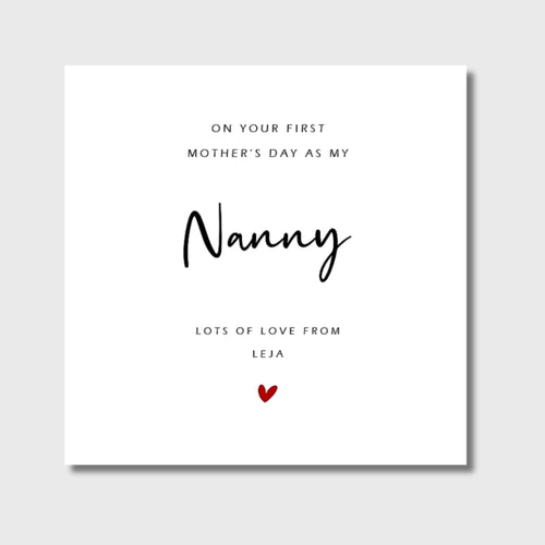 Mother's Day Card Nanna Nanny Nana Grandma Grandmother