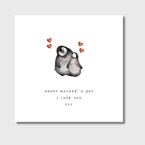 Mother's Day Card I Love You Penguins
