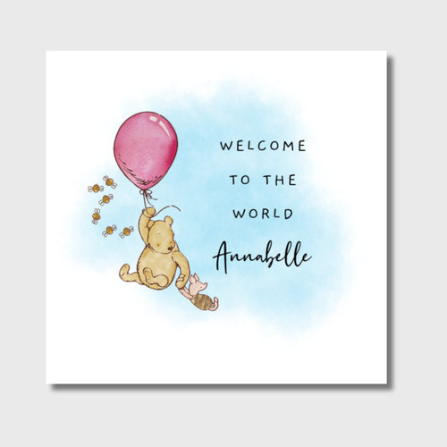 New Baby Girl Card Personalised Welcome to the World Congratulations on New Arrival