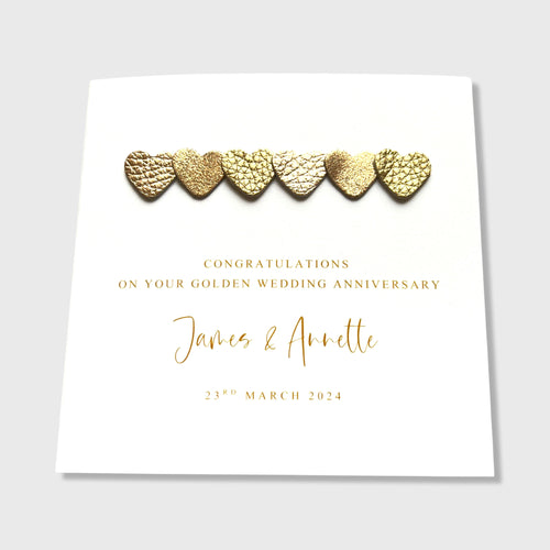 50th Anniversary Card Personalised Golden Wedding Anniversary Card