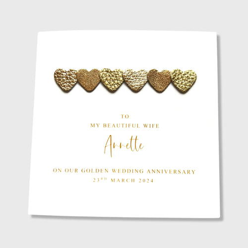 Golden Wedding Anniversary Card Personalised 50th Anniversary Card