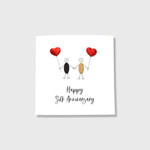 Load image into Gallery viewer, Silk Anniversary Card 12th Wedding Anniversary Card Little People