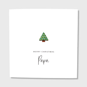 Personalised Christmas Card Leather Tree