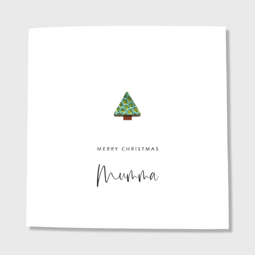 Personalised Christmas Card Leather Tree