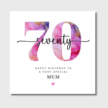 Load image into Gallery viewer, 70th Birthday Card for Mum, Grandmother