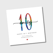 Load image into Gallery viewer, Personalised 10th Birthday Card Granddaughter Daughter Niece Friend