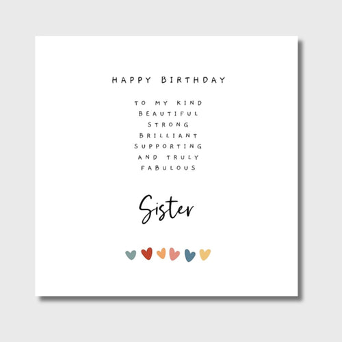 Sister Birthday Card Sis for Her