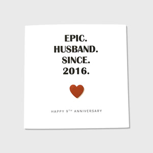 9th Wedding Anniversary Card Copper Anniversary Leather Epic Wife Husband Him Her Couple