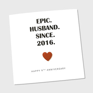 9th Wedding Anniversary Card Copper Anniversary Leather Epic Wife Husband Him Her Couple