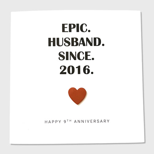 9th Wedding Anniversary Card Copper Anniversary Leather Epic Wife Husband Him Her Couple
