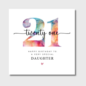 21st Birthday Card Daughter Granddaughter Sister Niece Friend